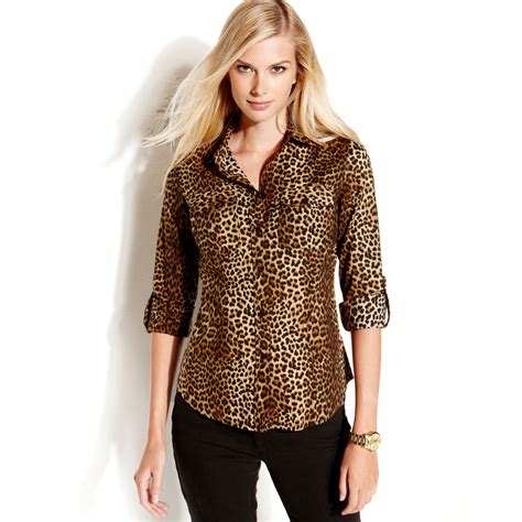 michcael michael kors cap sleeve animal print blouse|Michael kors animal print + FREE SHIPPING .